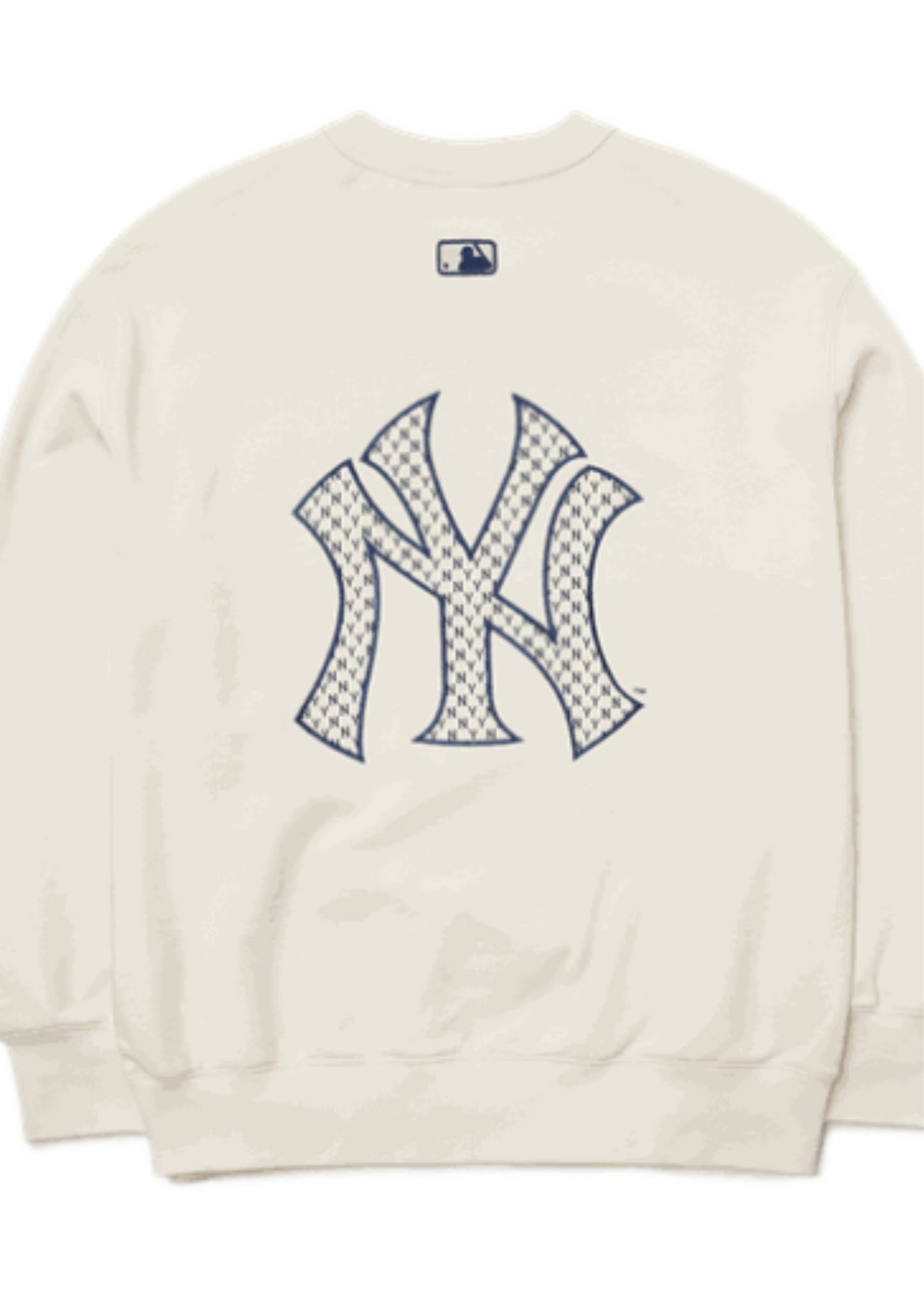 MLB New Era New York Yankees Back Big Logo Sweatshirts Blue Line (Cream)