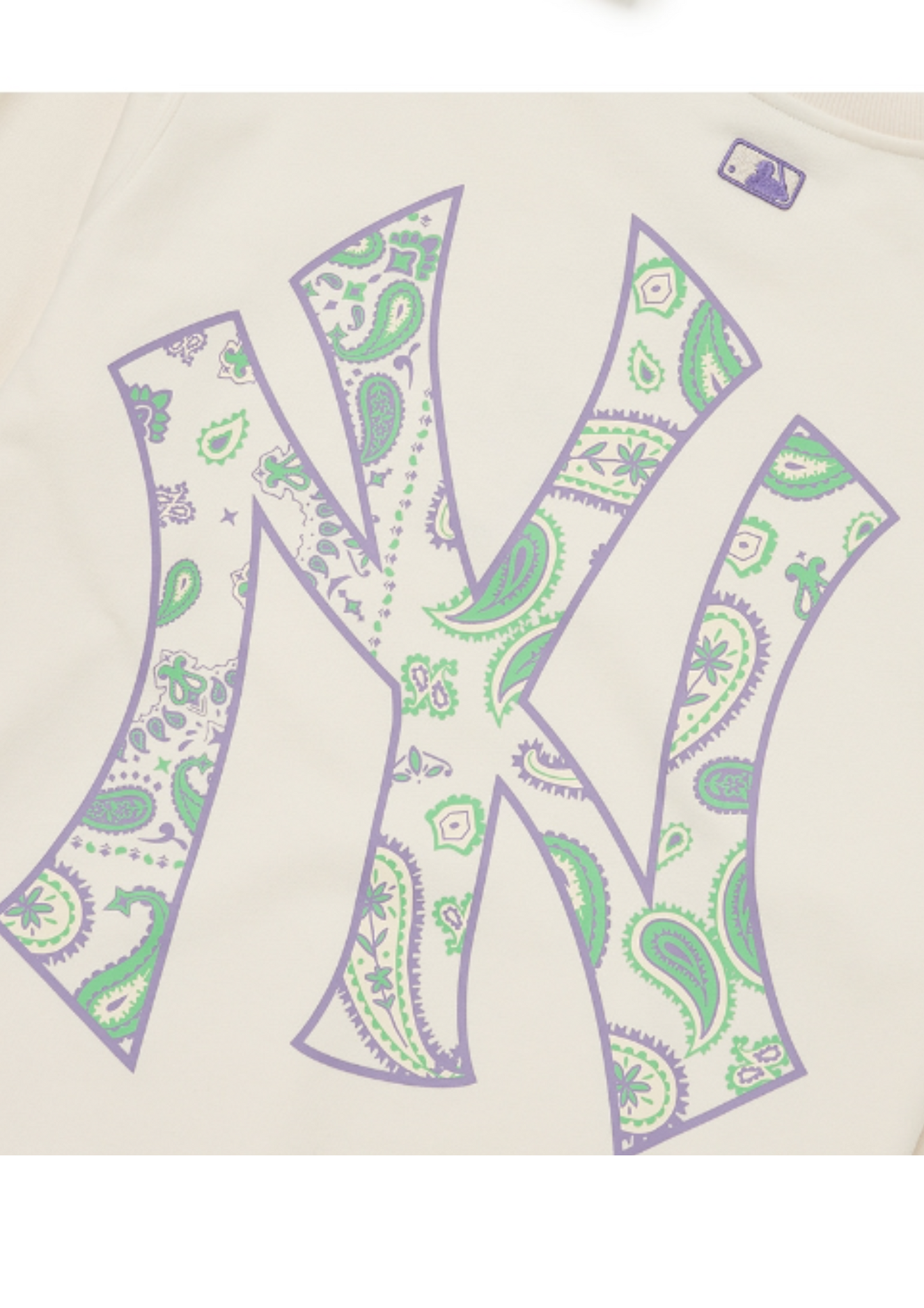 MLB New Era New York Yankees Big Logo Paisley Sweatshirts (Cream)