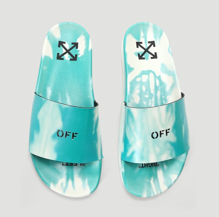 OFF-WHITE SS2021 Tie-dye Effect Sliders In Green - Shop Streetwear, Sneakers, Slippers and Gifts online | Malaysia - The Factory KL