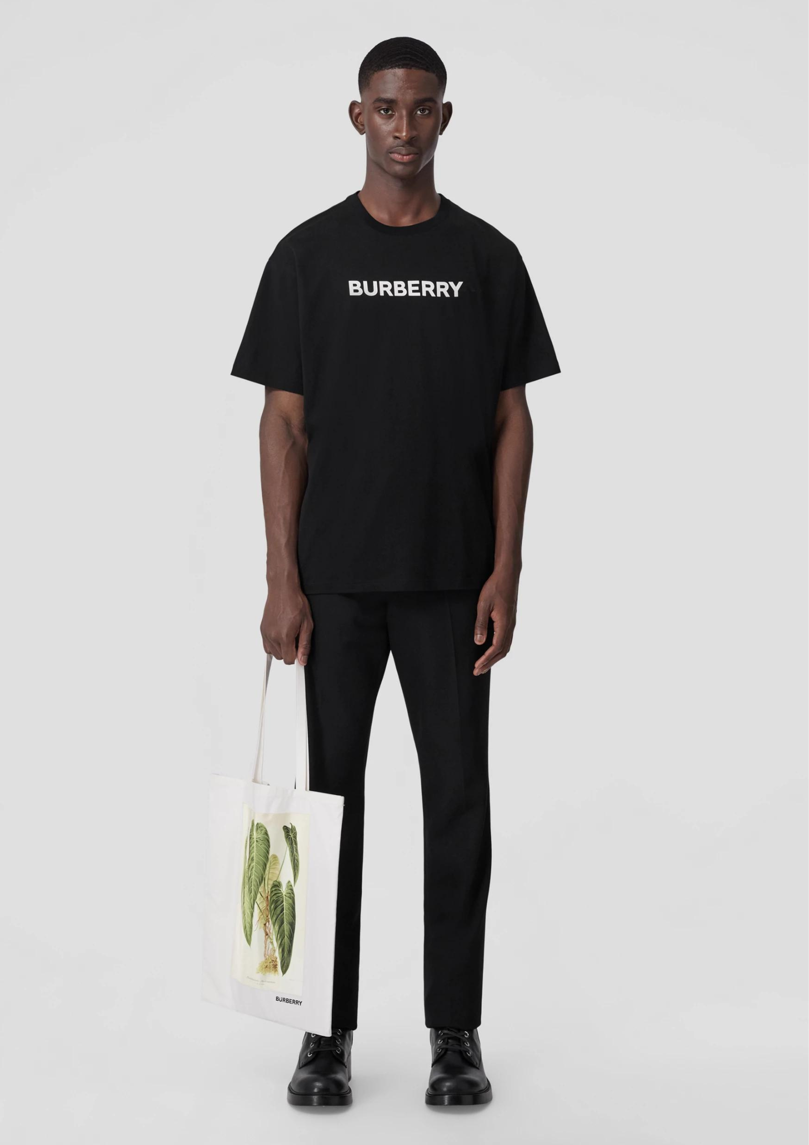 Burberry Logo Cotton Oversized T Shirt SS22 Black The Factory KL