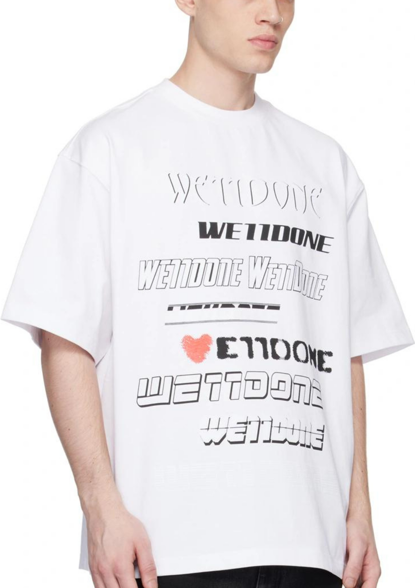 WE11DONE Cotton Printed T-Shirt SS23 (White)