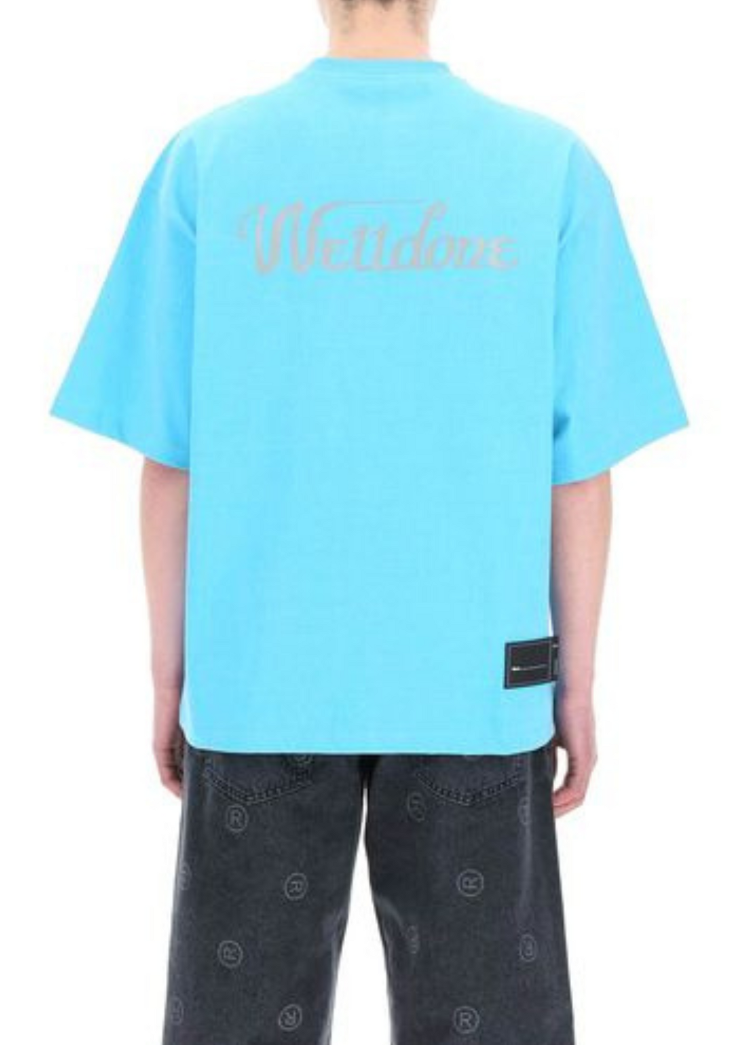 WE11DONE Logo Printed Oversized T-Shirt (Blue)
