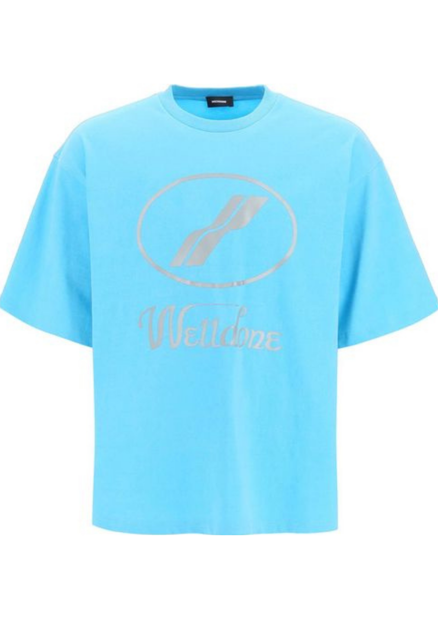 WE11DONE Logo Printed Oversized T-Shirt (Blue)