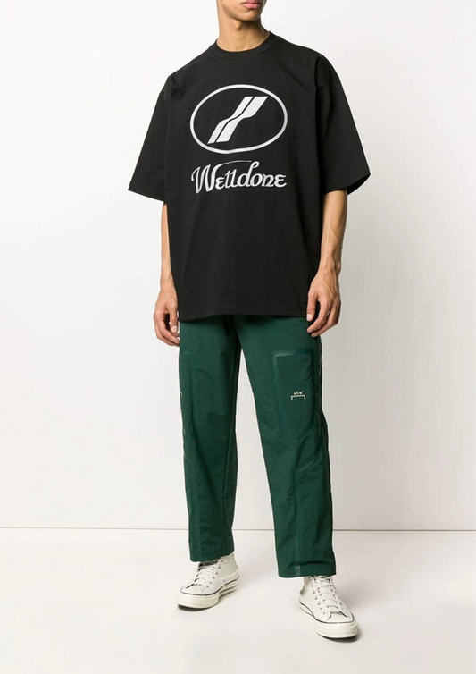 WE11DONE Logo Printed Oversized T-Shirt (Black)