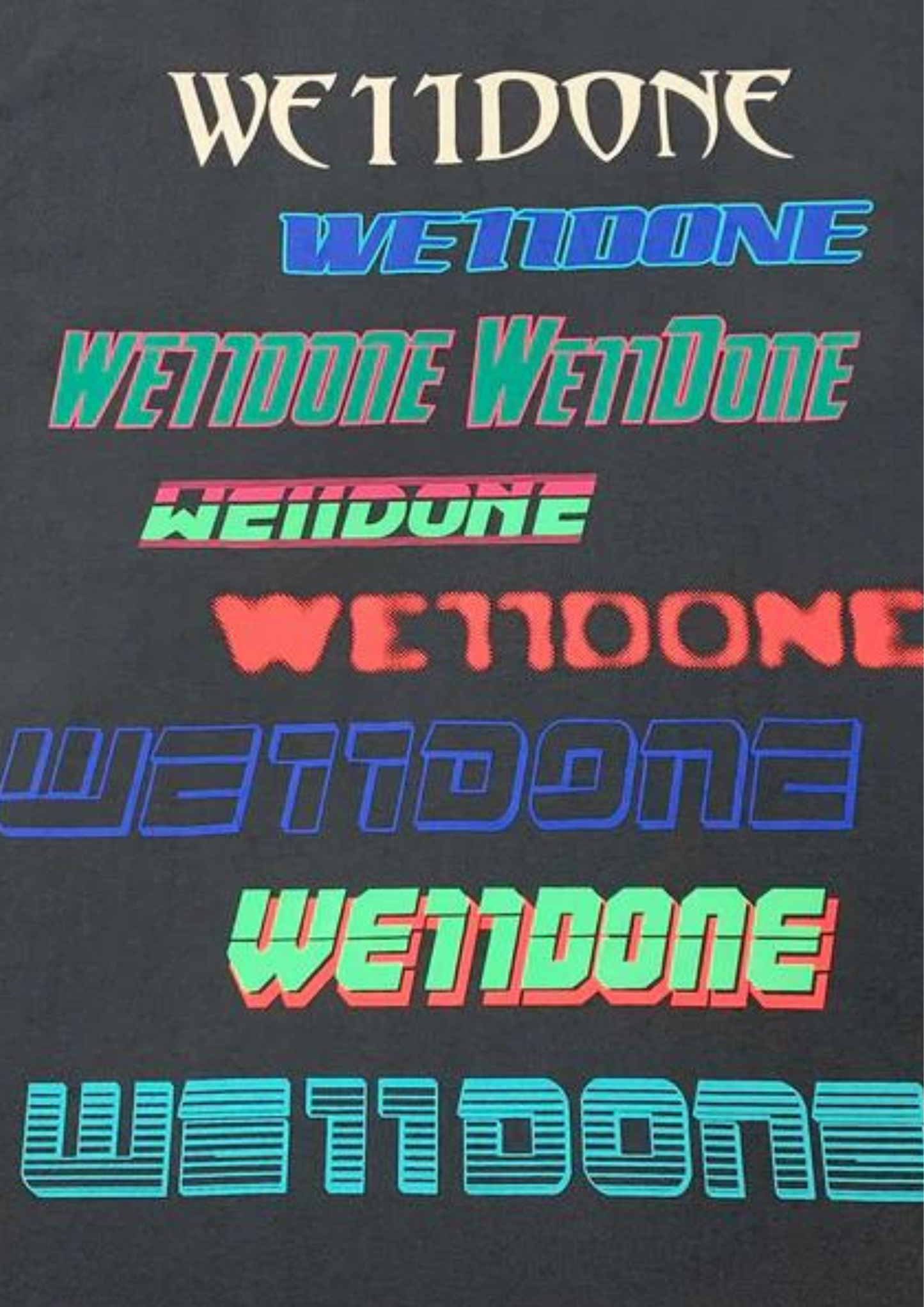 WE11DONE Multi Logo Printed T-Shirt (Black)