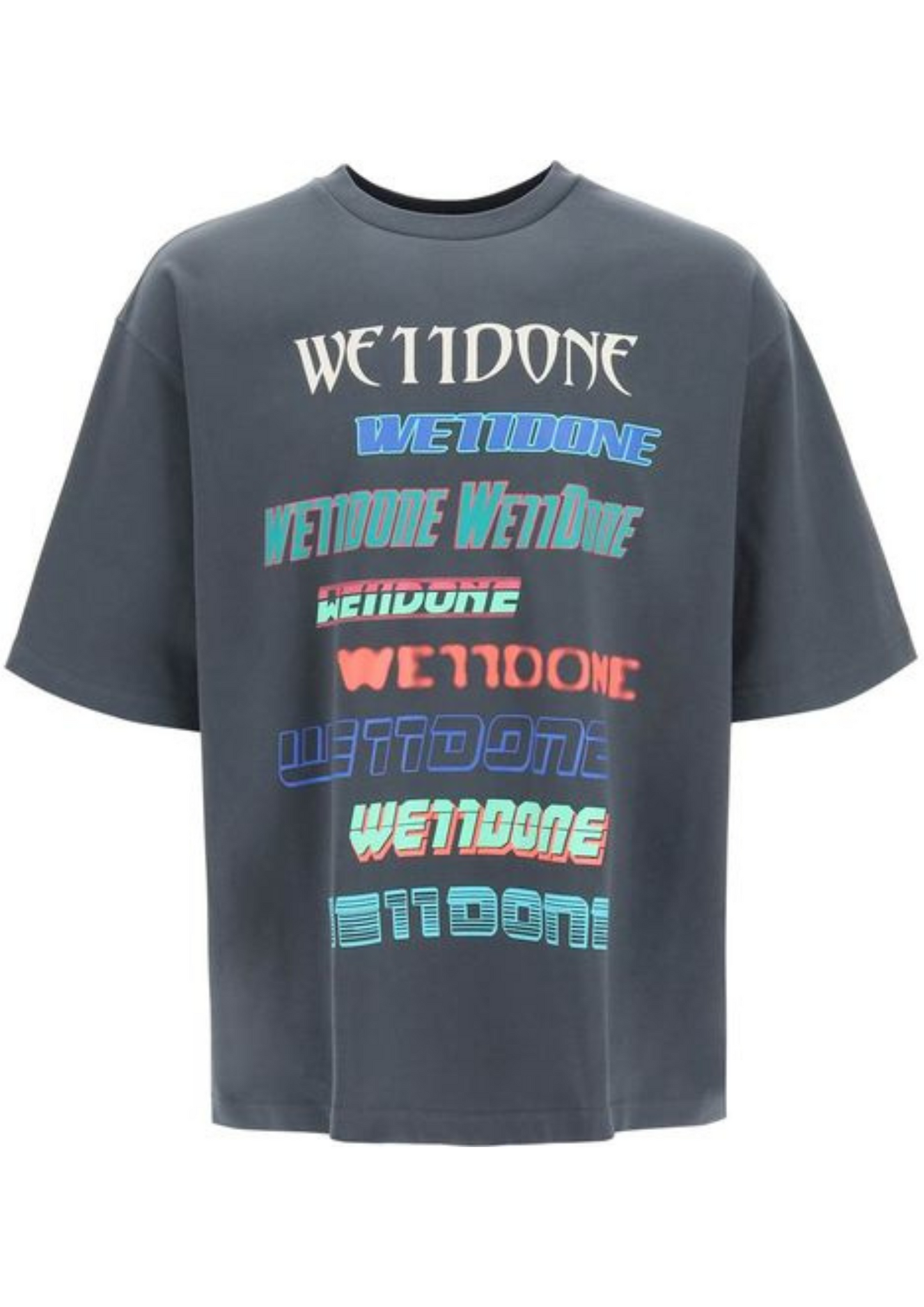 WE11DONE Multi Logo Printed T-Shirt (Black)