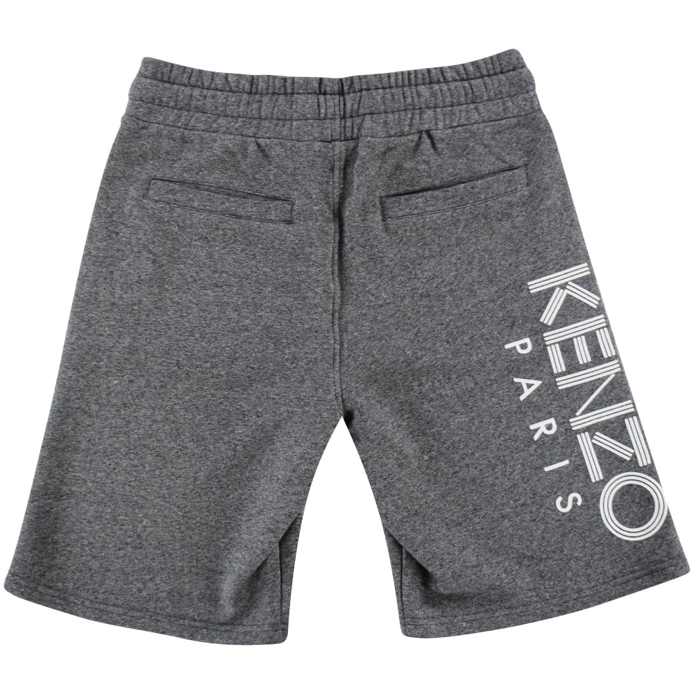 Kenzo Logo Cotton Track Shorts (Grey)