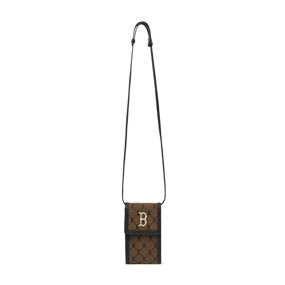 MLB Monogram Phone Pouch Boston Red Sox D.Beige