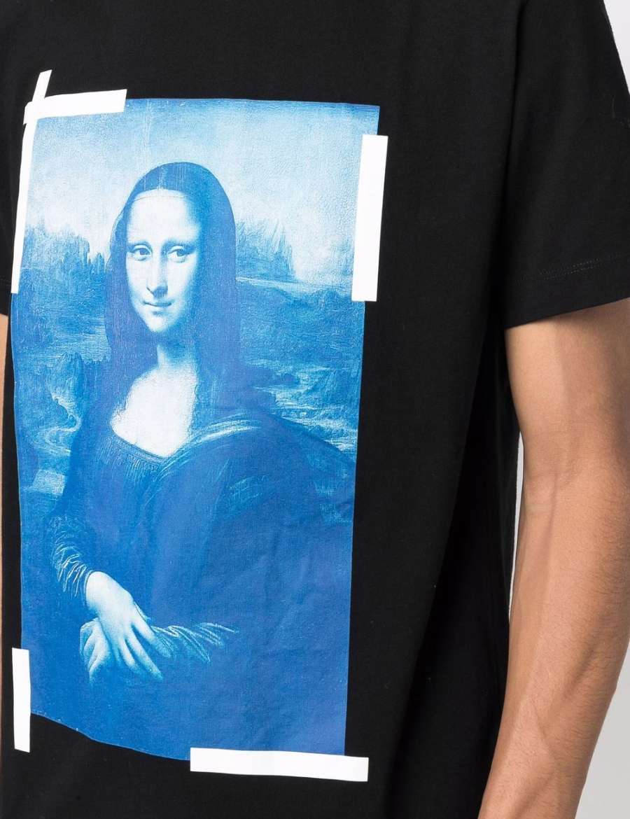 Off-White S/S Slim Fit Blue Mona Lisa T-Shirt (Black)