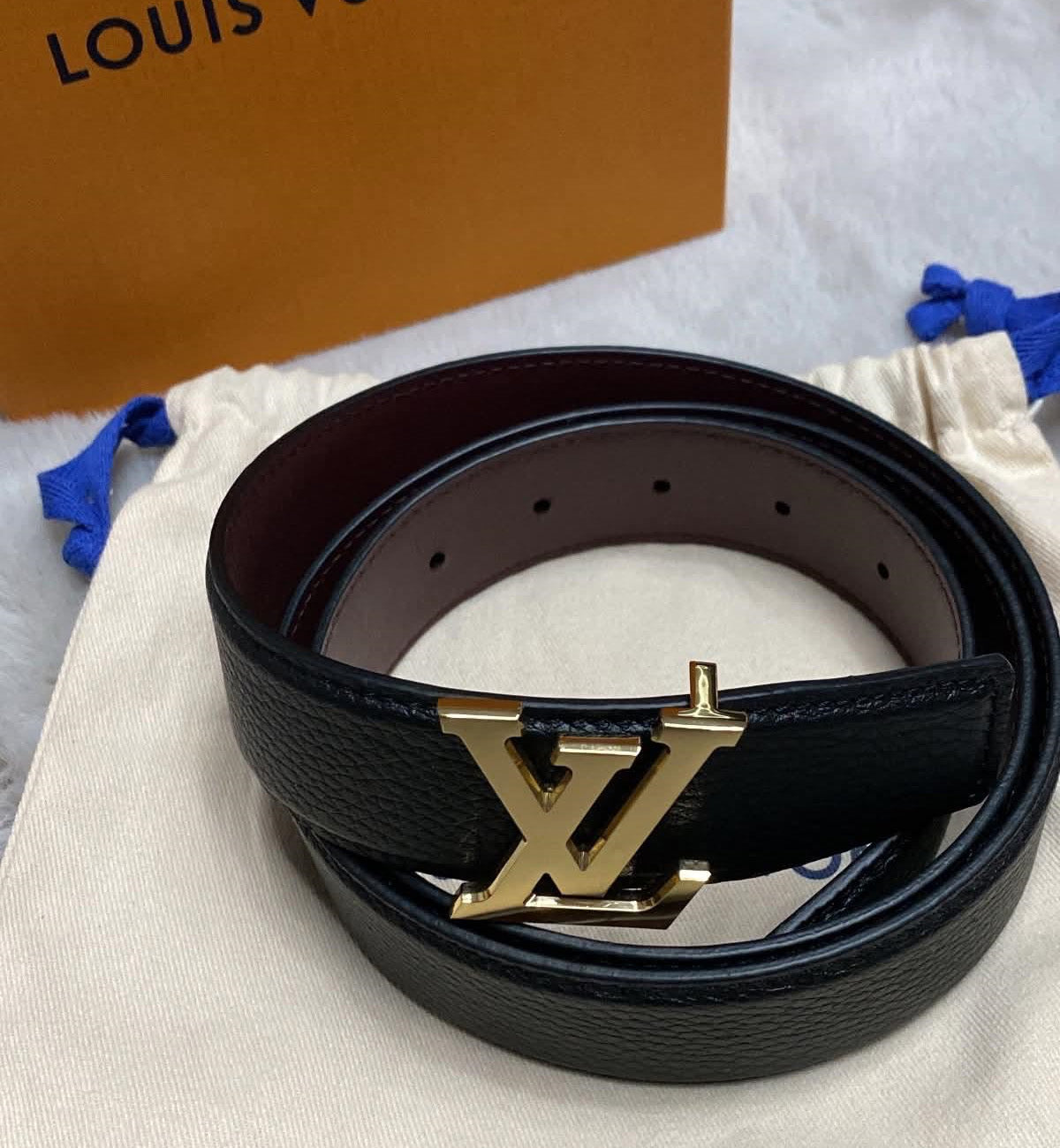 [Pre-used] LV Belt Reversible Brown Black GHW
