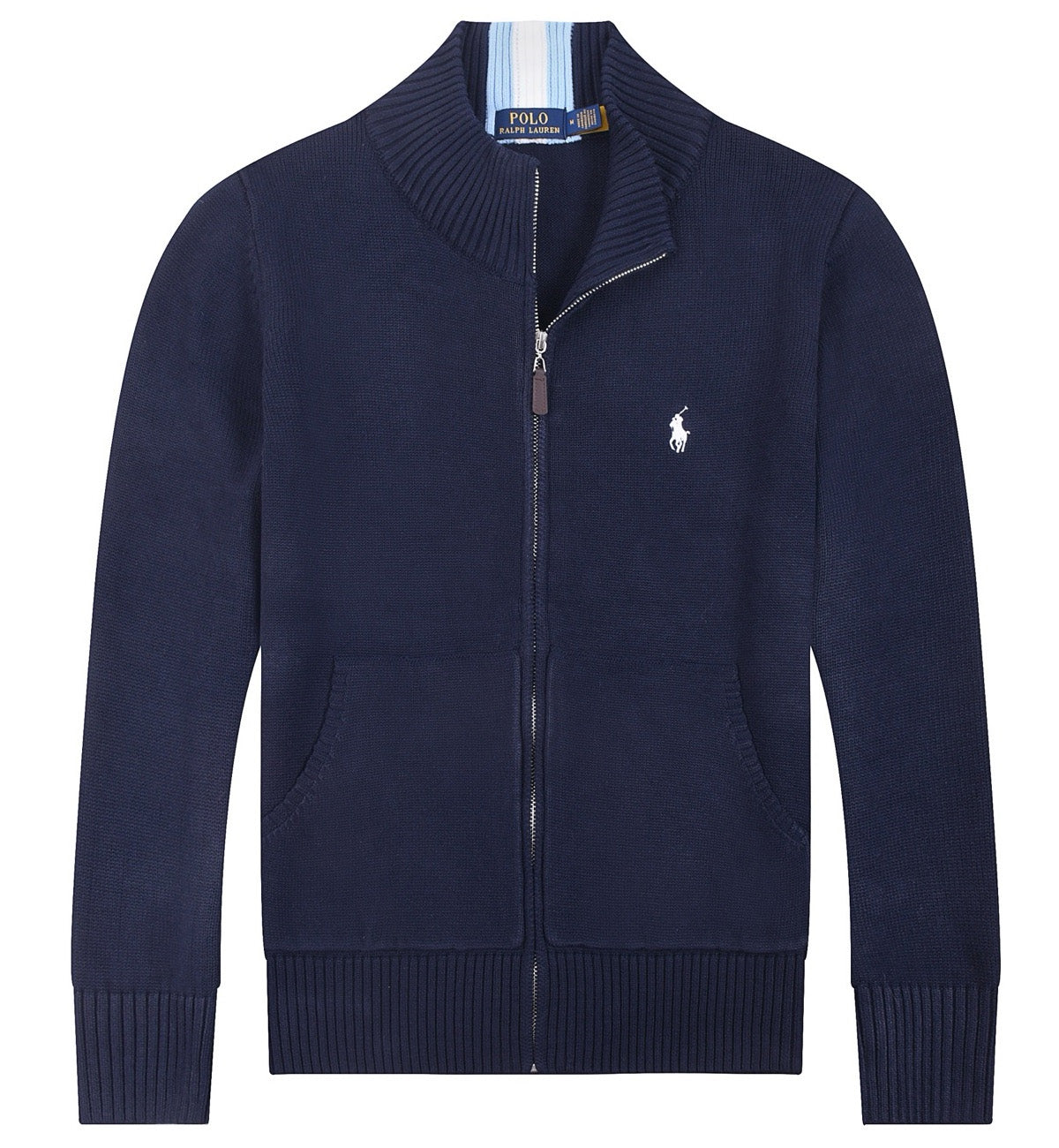 Ralph Lauren Cardigan Sweatshirt (Navy White)
