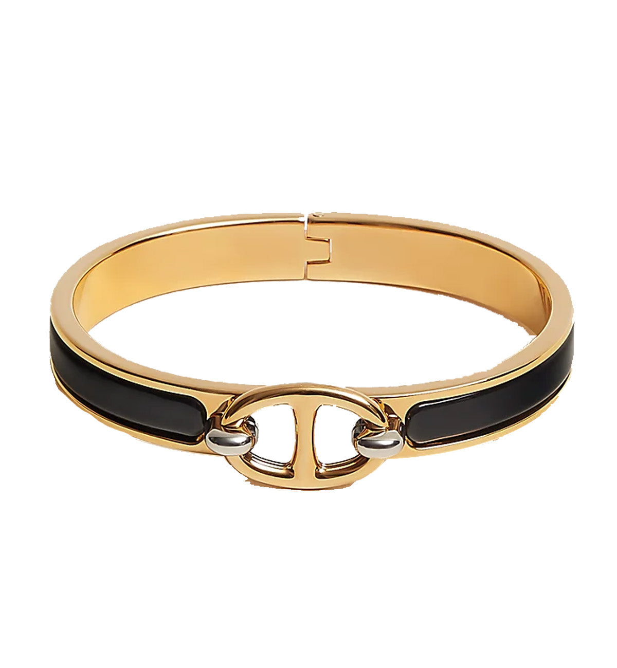 Hermes Mini Clic Chaine d'Ancre Bracelet (Noir)