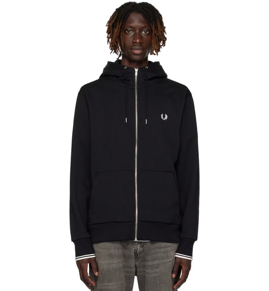 Fred Perry Twin Tipped Hooded Zip Sweatshirt SS23 (Black)