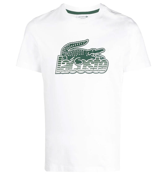 Lacoste Crocodile Printed Logo T-Shirt (White)