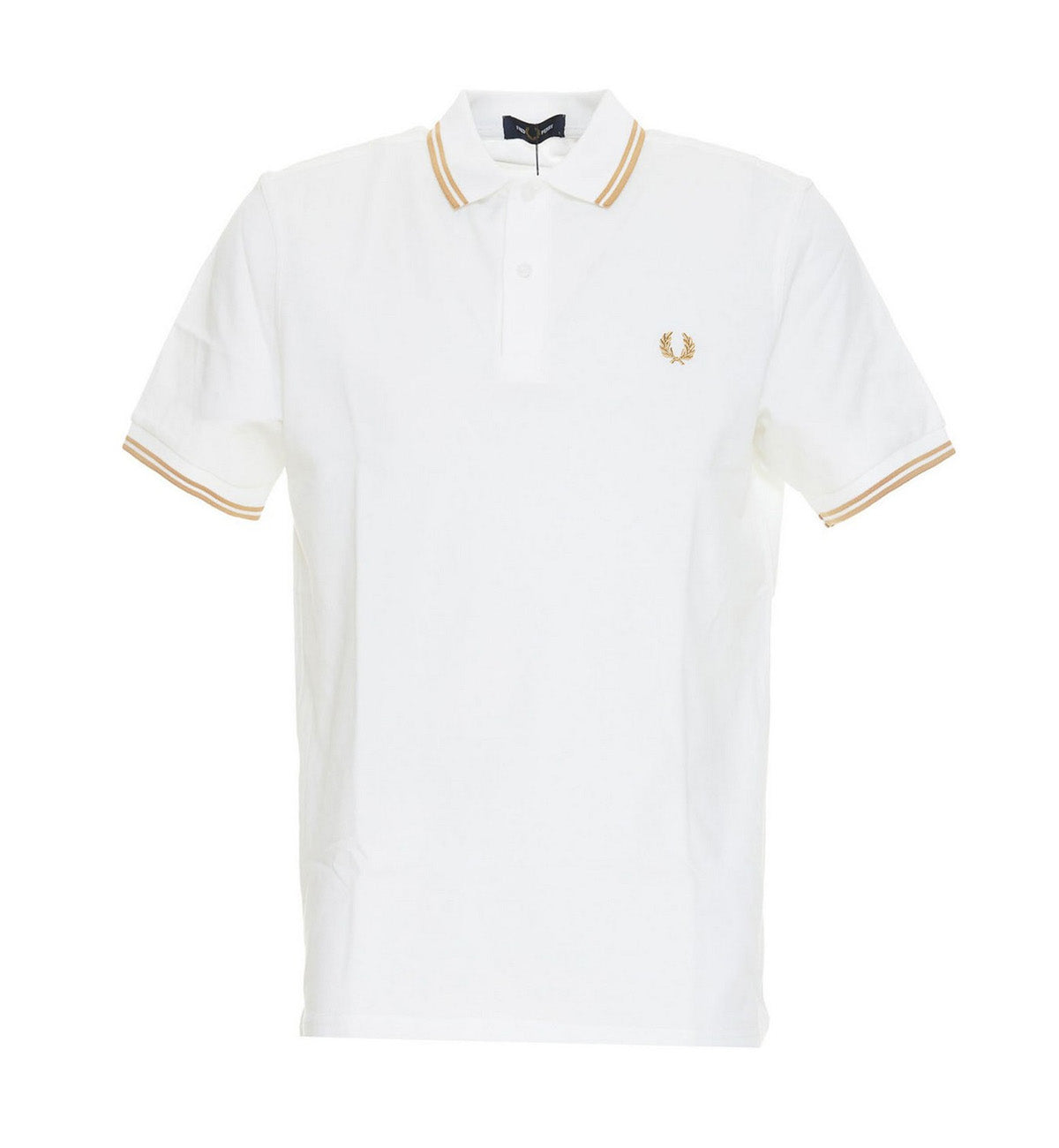 Fred Perry Desert Double Stripe Polo White Shirt