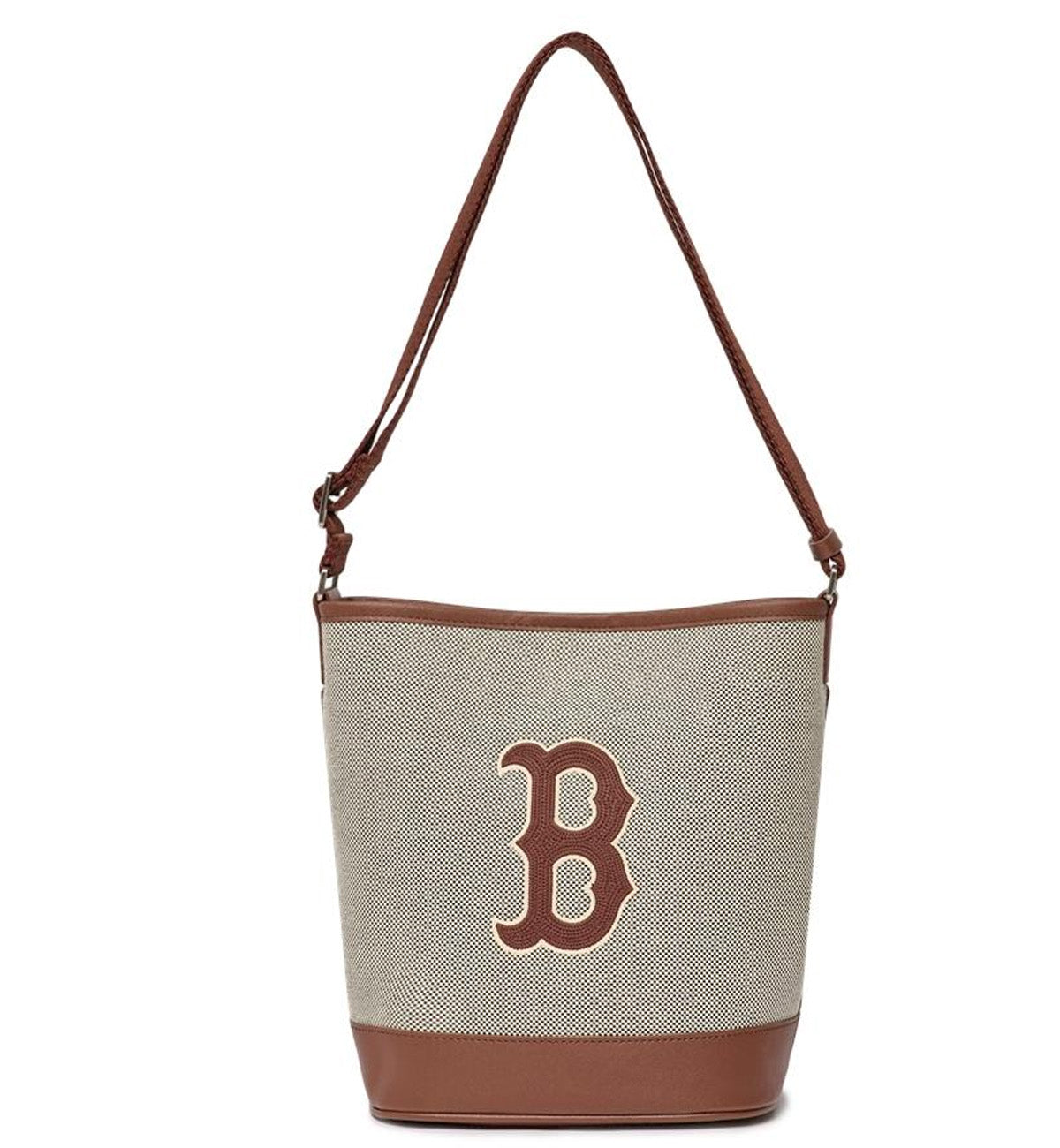 MLB Basic Logo Canvas Bucket Bag Boston Redsox (Brown)