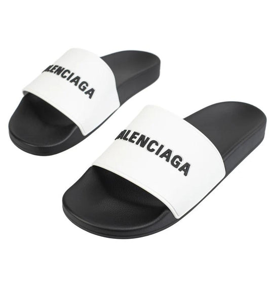 Balenciaga Pool Slides (White Black Mix)