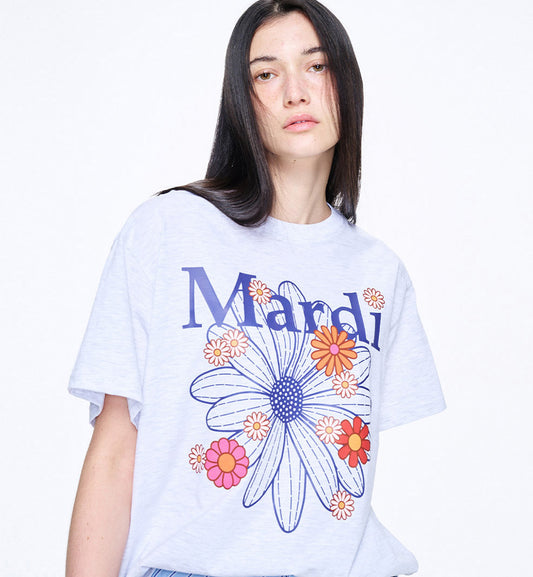 Mardi Mercredi Blossom Mardi T-Shirt (White Blue)