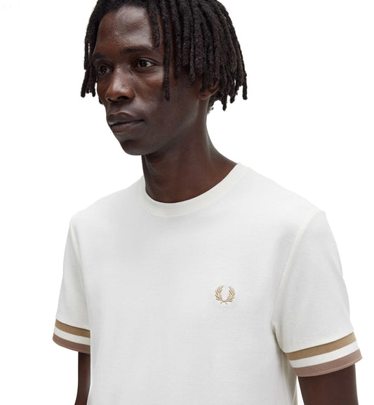 Fred Perry Bold Tipped Pique White T-Shirt 2023 (White)