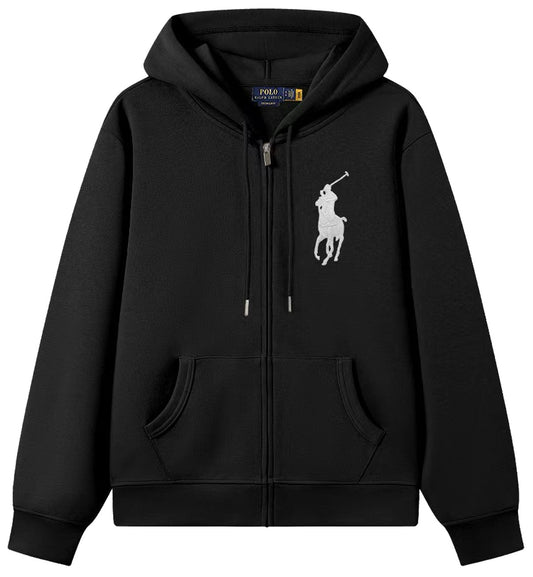 Ralph Lauren Big Logo Zipped Hoodie (Black)