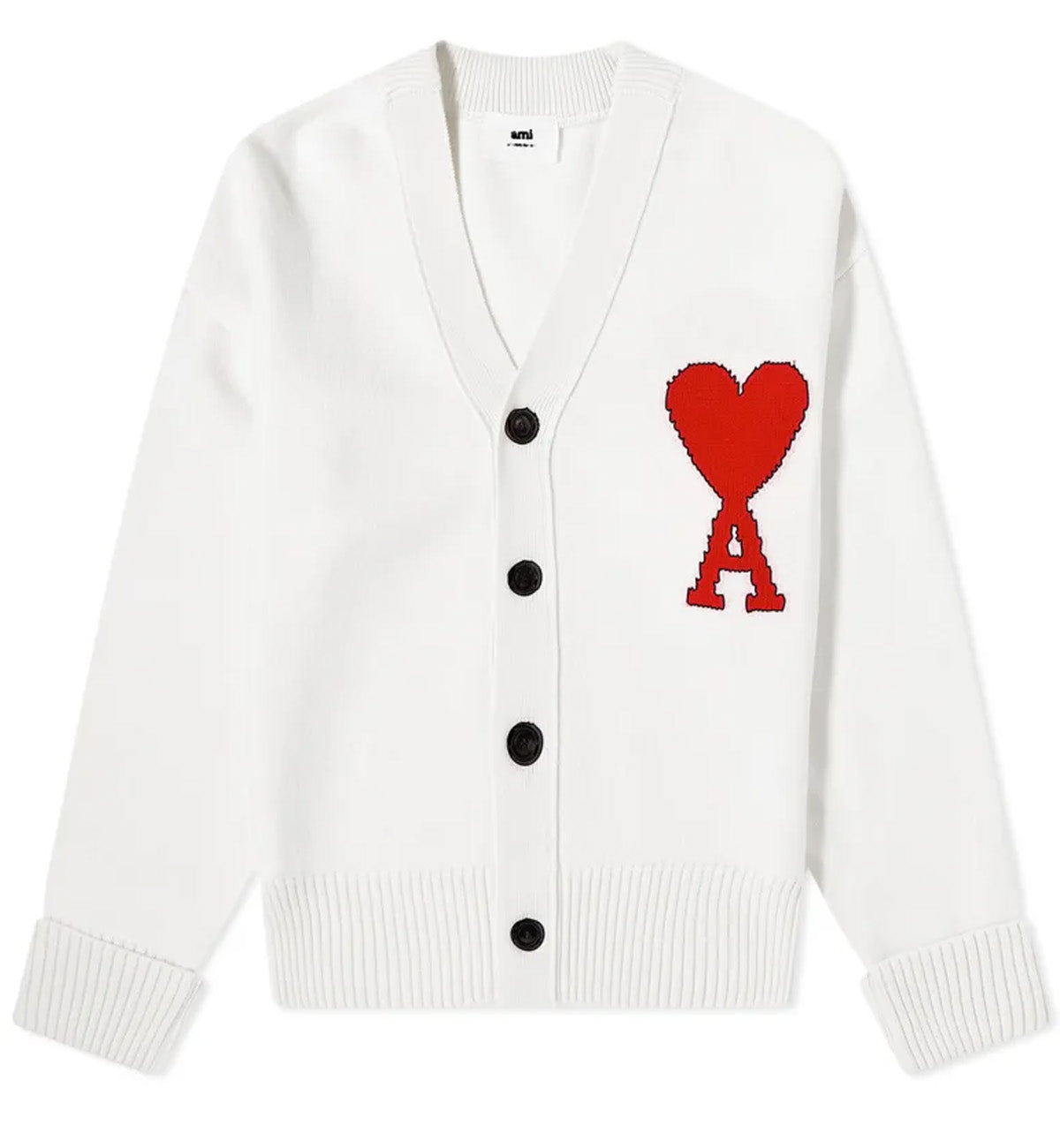 Ami Paris Cardigan Button Jacket (White)