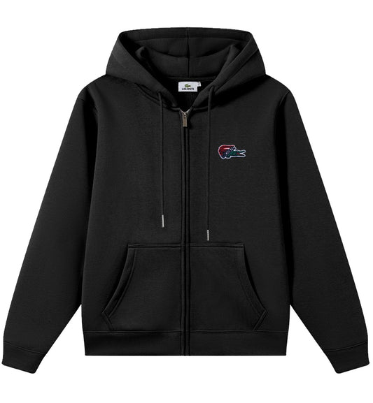 Lacoste Zipped Hoodie (Black)