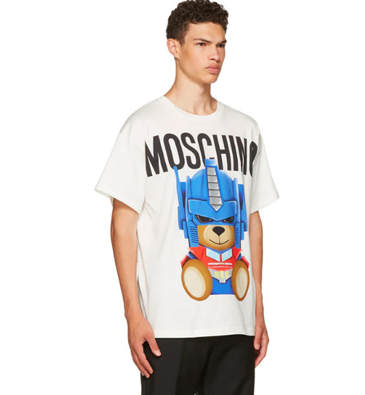 Moschino Transformer Teddy Logo T-Shirt (White)