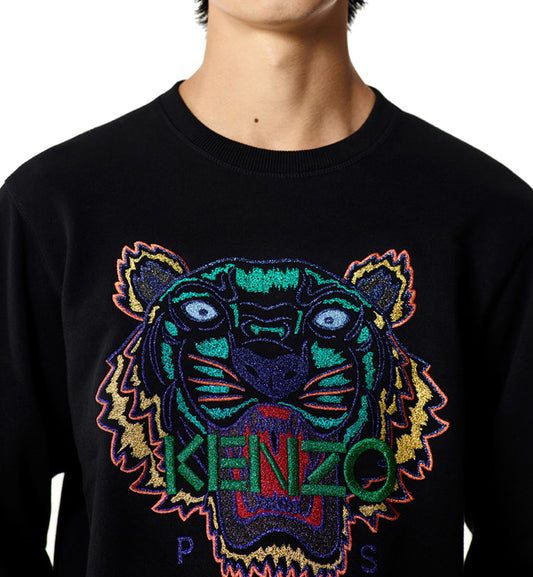 Kenzo Navy Green Embroidered Tiger Logo Sweatshirt