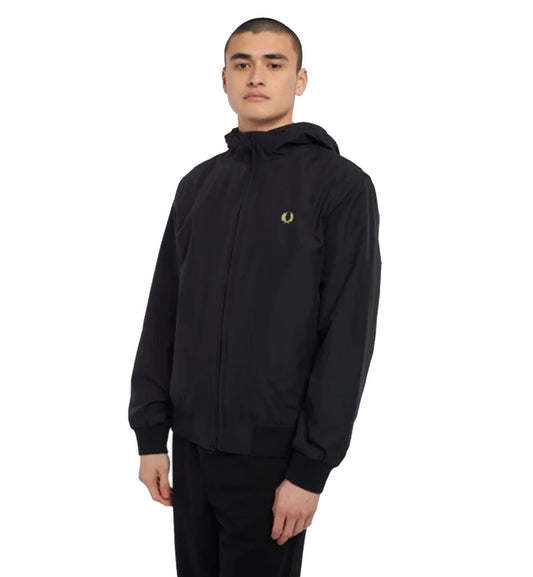 Fred Perry Padded Hooded Sports Black Jacket
