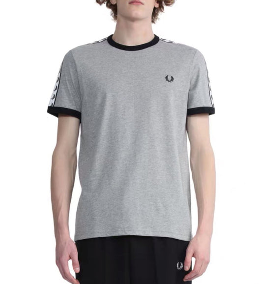 Fred Perry Taped Ringer Tee - Grey