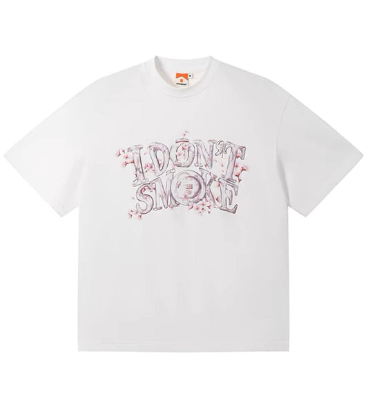 I Don't Smoke Sakura Pink Logo T-Shirt (White)