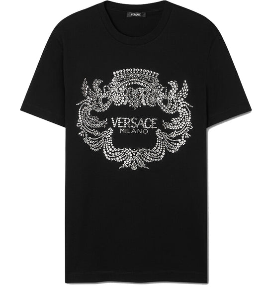 Versace Crest Crytal T-Shirt (Black)