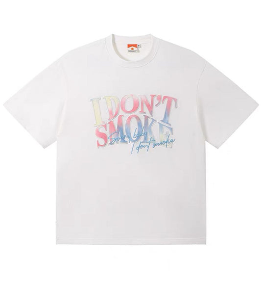 I Don't Smoke Gradient Light Logo T-Shirt (White)