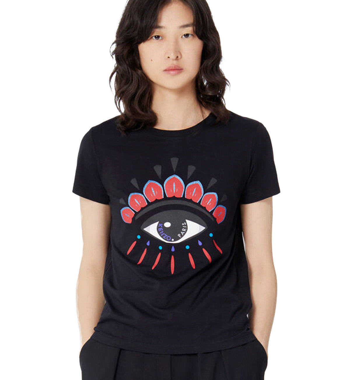 Kenzo Female Red Eye (Blue Line) Logo T-Shirt