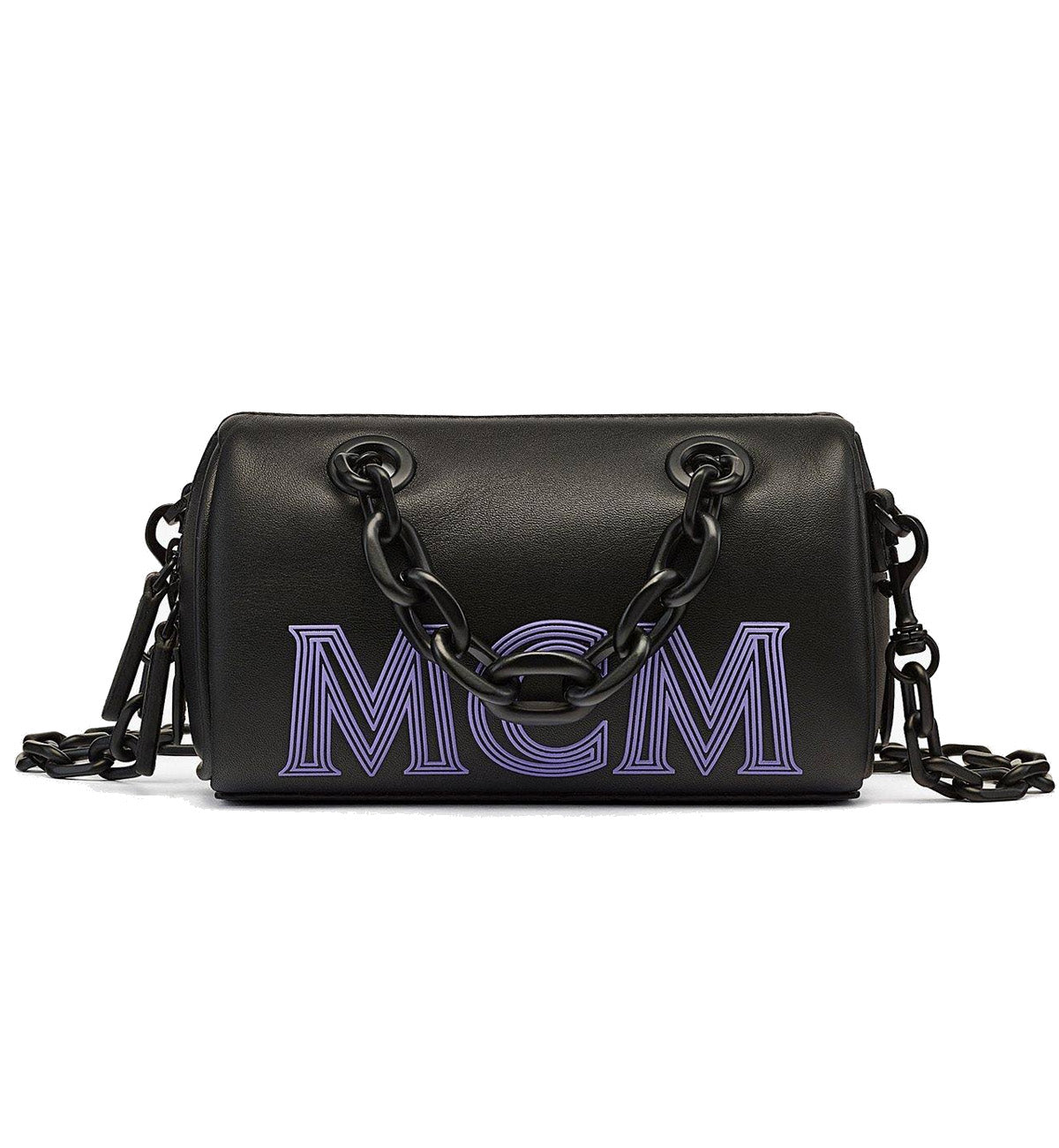 MCM Chain Leather Boston Bag (Black)