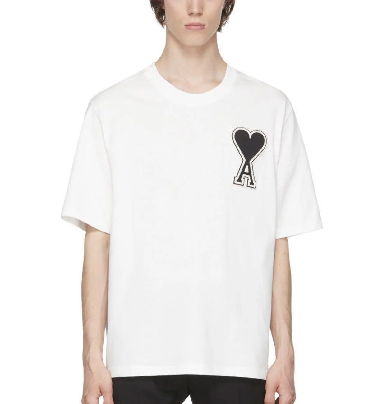 Ami de Coeur Outline Heart T-shirt (White Black)