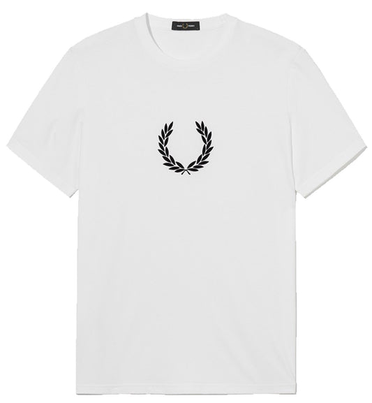 Fred Perry Small Black Laurel Wreath T-Shirt (White)