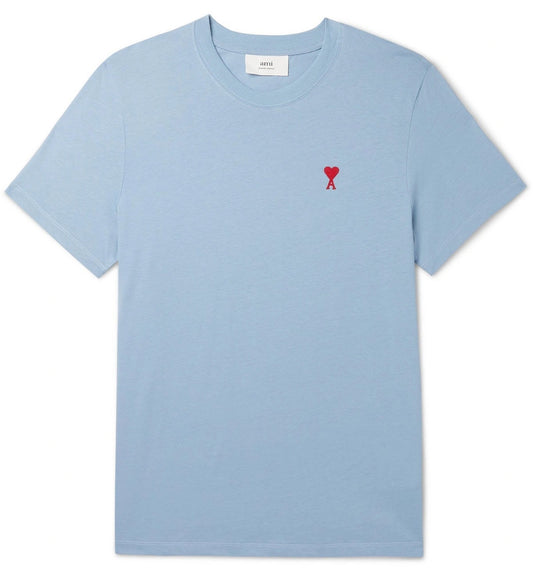 Ami de Coeur Embroidered Small Heart T-shirt (Cyan)