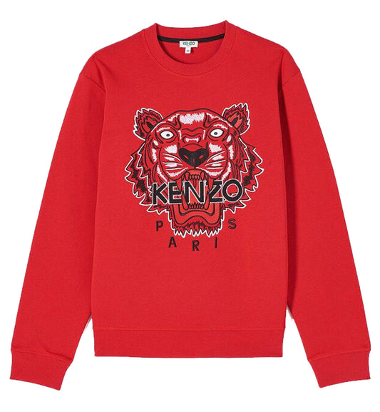 Kenzo Embroidered Black White Tiger Red Sweatshirt