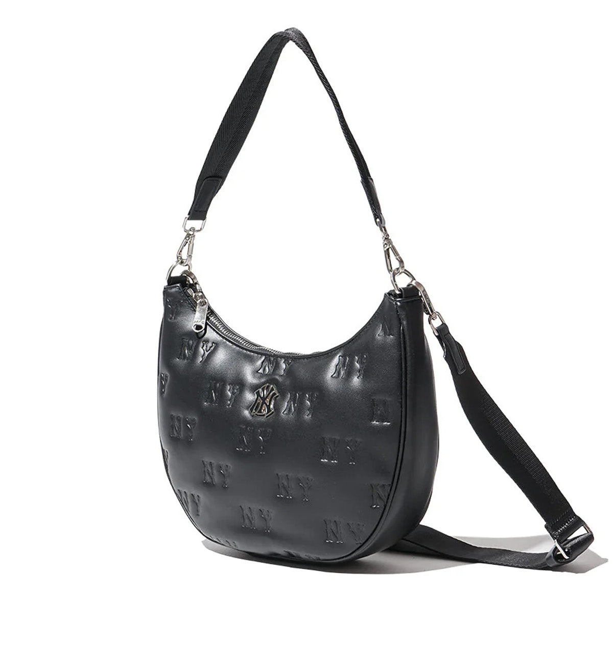 MLB Monogram Embo Strap Hobo Bag (Black)