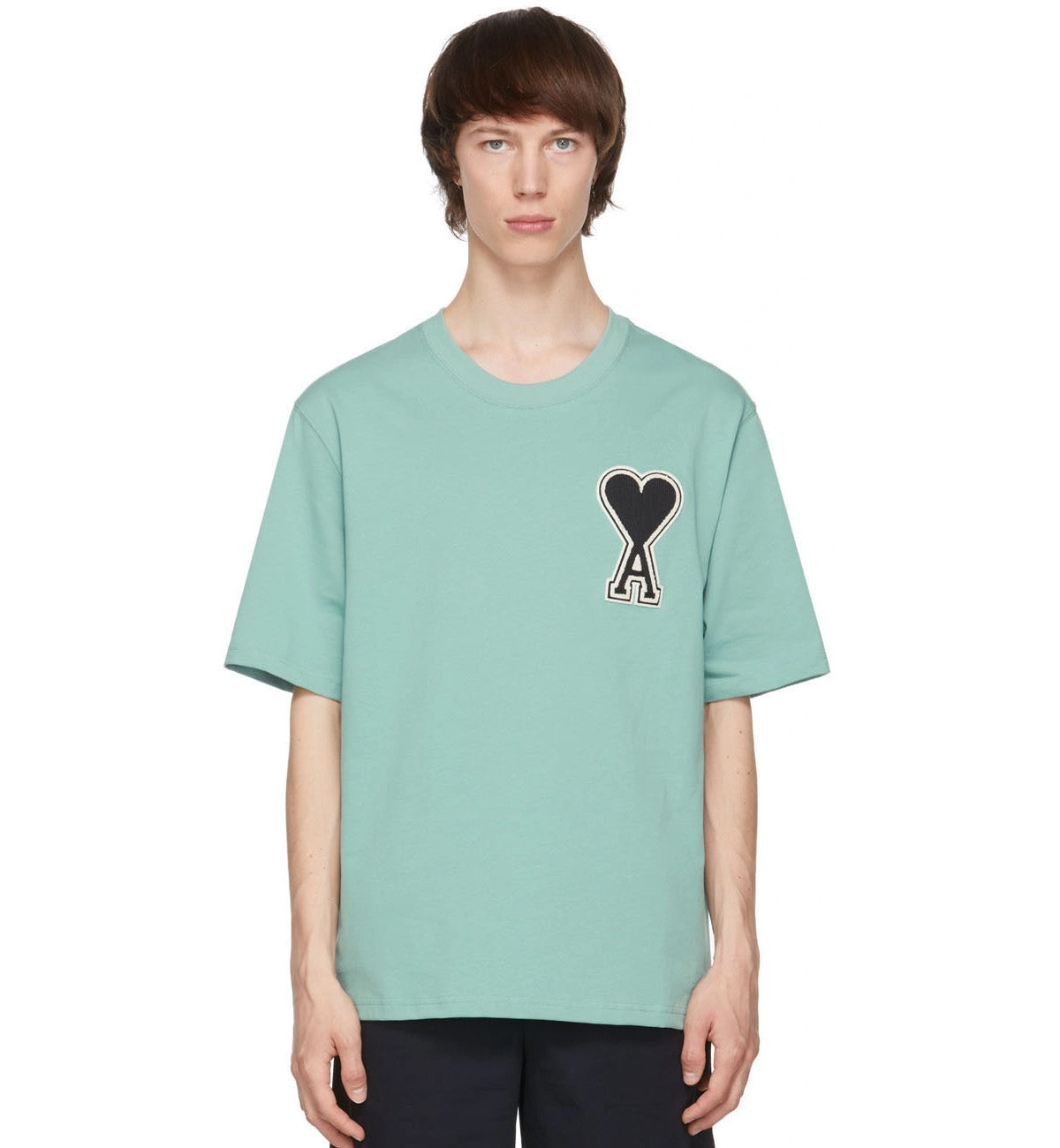 Ami de Coeur Outline Heart T-shirt (Mint Black)