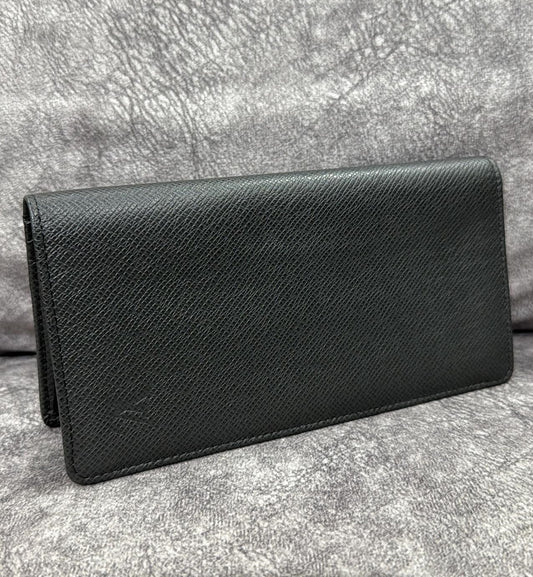 [Pre-Used] LV Long Wallet Brazza Plain Black