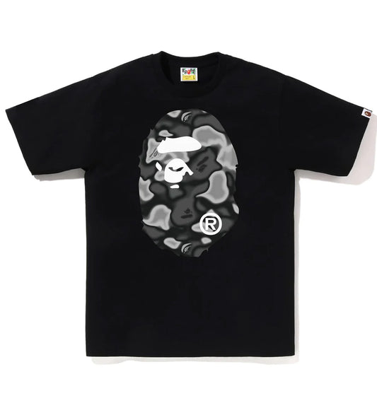 Bape Liquid Camo Big Ape Head T-Shirt (Black)