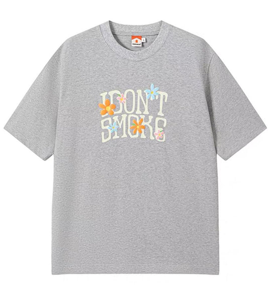 I Don't Smoke Flowers Logo T-Shirt (Grey)