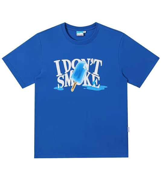 I Don't Smoke Ice Cream Logo T-Shirt (Blue)