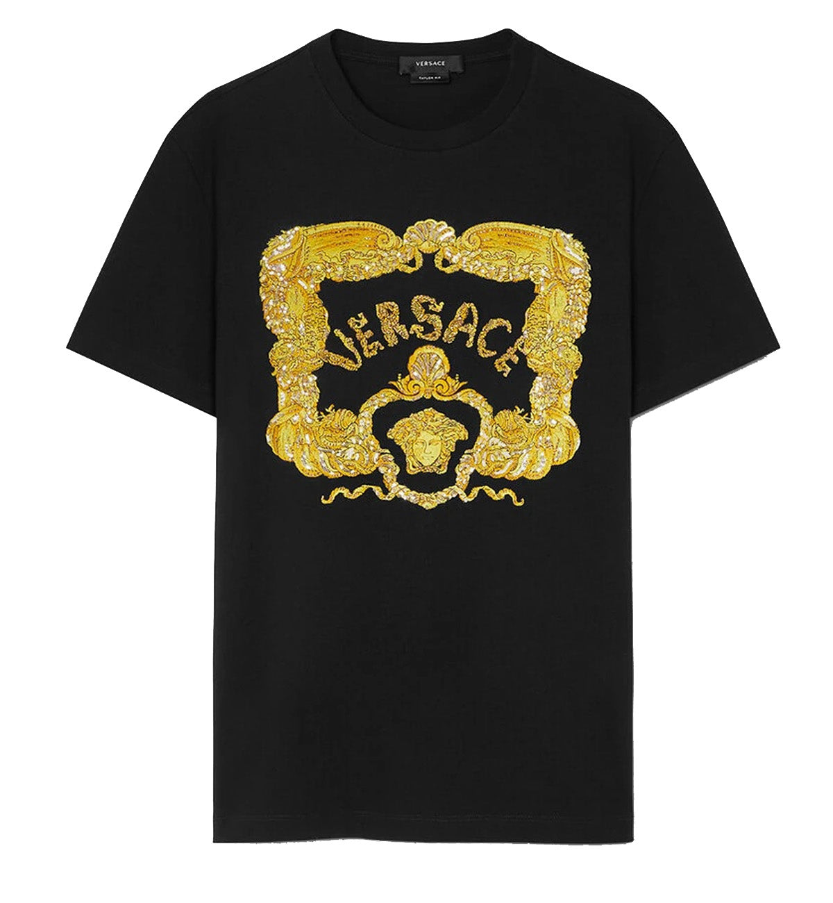 Versace Embroidered Seashell Baroque T-Shirt (Black)