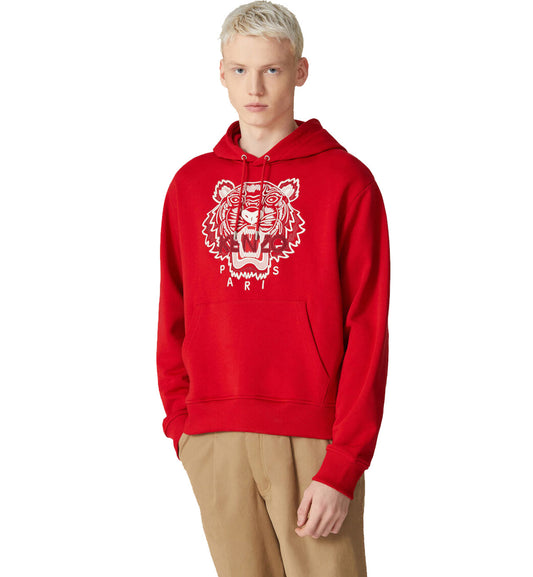 Kenzo Embroidered Red White Tiger Red Hoodie