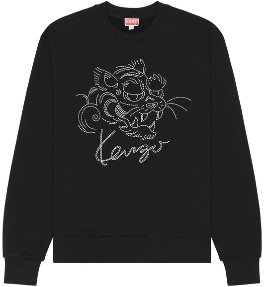 Kenzo Star Tiger Embroidered Sweatshirt (Black)