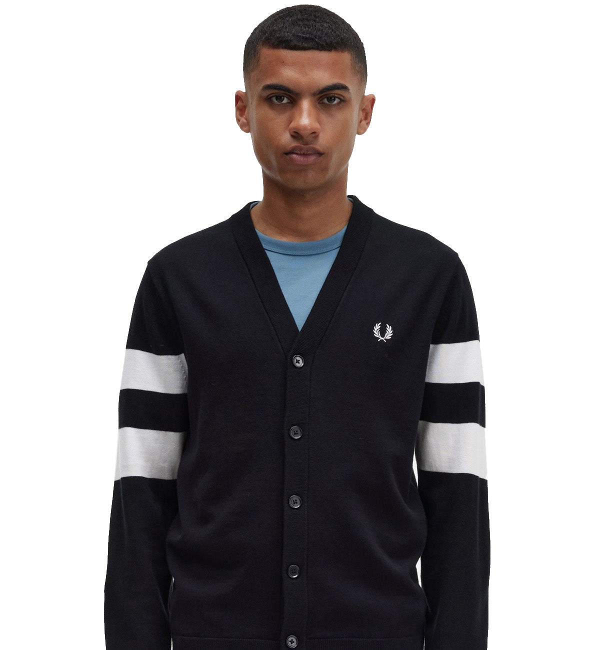 Fred Perry Tipped Sleeve Cardigan (Black)