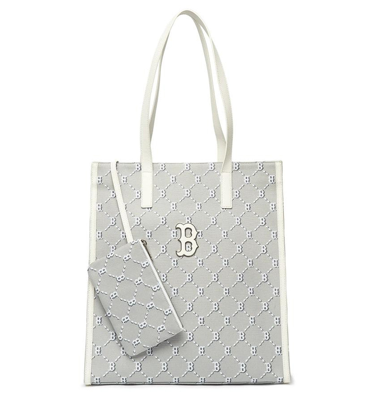 MLB Diamond Jackquard Tote Bag Boston Redsox (White)